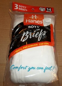 Vtg 1997 New In Package 3 PAIRS HANES BOYS SIZE 14 BRIEFS UNDERWEAR - Picture 1 of 7