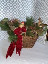 Vtg Twig & Pinecone Handmade Woodland/ Holiday/ Rustic/ Winter Basket/EUC 11x11
