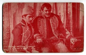 Don Alvarado-Lionel Barrymore Drums of Love Arcade Card-1920s silent film