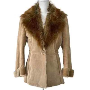 Vintage Penny Lane Guess Fur Leather Coat - Picture 1 of 9