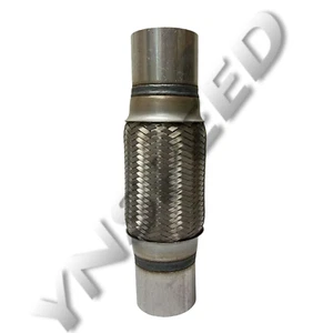 Exhaust Flex Pipe 2" OD x 6" x 10'' OL Heavy Duty Double Braided Stainless Steel - Picture 1 of 5