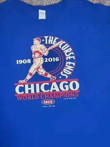 THE CURSE ENDS 1908-2016 CHICAGO CUBS World Series Champions T Shirt Size 3XL - Picture 1 of 7