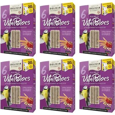 DELICIA-FUTTER Delicia PICK-ME-UP VitaBloc Wildvogelfutter Energiefutter, 6x 6er Pack