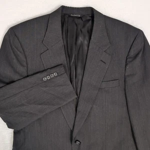 Vintage Burberrys Charcoal Gray Pure New Wool Sports Coat Blazer Men's 44L - Picture 1 of 11