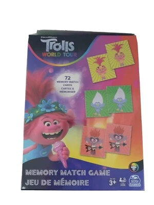 Dream Works Trolls World Tour Memory Match Game 72 Memory  Match Cards New Seal - Image 1 of 4