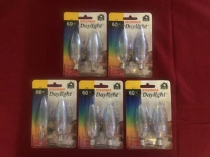 5-2 Packs Sylvania 60w B10 Light Bulbs Candelabra Base Indoor/outdoor Daylight - Picture 1 of 3