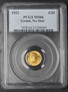1922 Grant "No Star" Gold Dollar PCGS MS66 - COINGIANTS -