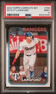 2024 Topps Complete Set Wyatt Langford VARIATION PSA 9 #700 TEXAS RANGERS RC - Picture 1 of 2