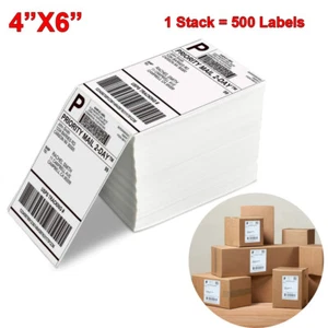 Etiquetas de envío directo plegables con ventilador de 4" x 6" para impresora térmica Zebra Elton Rollo NEX - Imagen 1 de 12