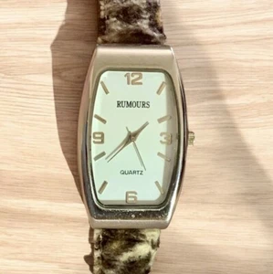 Reloj Hombre Vintage Rumours Unisex Tono Plateado Imitación Piel Leopardo Batería Nueva Bonito - Imagen 1 de 11