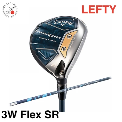 Callaway Golf PARADYM Lefty Fairway Wood Club 3W 15° VENTUS TR 5 Flex SR 2023 - Image 1 of 4