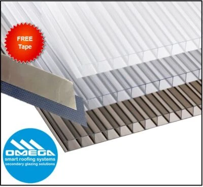 MARLON Polycarbonate Roofing Sheets 10mm 16mm Clear Bronze Opal Roof Panels FREE TAPE
