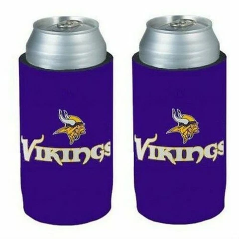 Minnesota Vikings NFL 2 pack Ultra Slim Can Koozie Cooler Hugger Cover