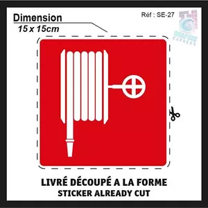 LANCE INCENDIE - 15x15cm - STICKERS AUTOCOLLANT ADHESIF - SE-27 - Picture 1 of 1