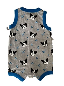 NWT Boston Terrier Babies R Us 0 3 months baby BOYS outfit DOG romper SUMMER - Picture 1 of 5