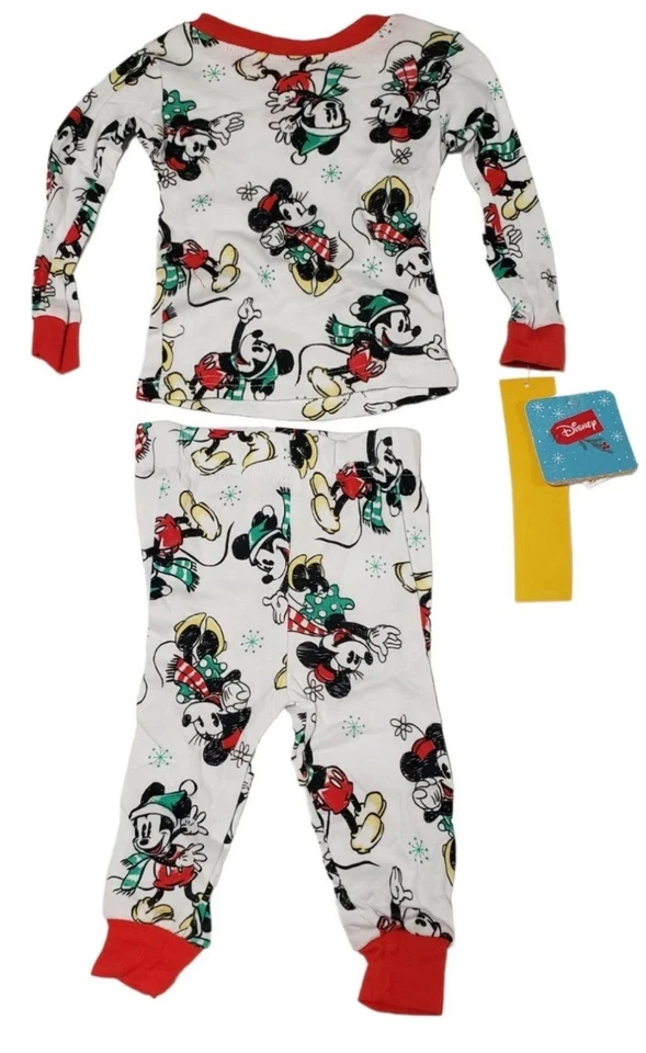 Disney Mickey & Minnie Invierno Navidad 2 Piezas PJ Set Talla 12 Meses 08376 Foto 1 de 1