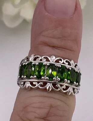 纯银透视戒指半永恒带镀铑 2.7 克拉 5 码 — 第 1/4 张图片