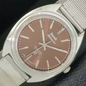 VINTAGE HMT KOHINOOR HAND-WINDING INDIAN MENS BROWN COLOR DIAL WATCH a441022-1 - Picture 1 of 9