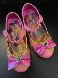 SCARPE ELEGANTI DISNEY PRINCESS BAMBINA MARY JANE ROSA TACCO A POMPA TAGLIA 11 SCINTILLANTI - Foto 1 di 8