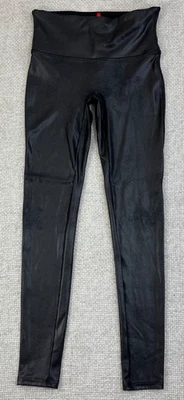 Leggings Spanx de cuero sintético para mujer talla mediana negros moldeadores Foto 1 de 4