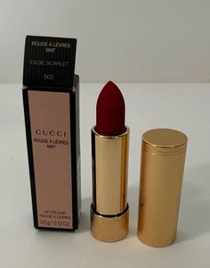Gucci Rouge À Lèvres Mat Lip Colour ~ 502 Eadie Scarlet Lipstick 3.5g 0.12oz - Picture 1 of 6