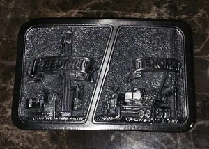 De colección Reedrill Texoma Campo Petrolero Derrick Plataforma Perforadora Cinturón Hebilla EE. UU. Plateado  - Imagen 1 de 5