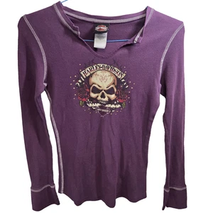 De colección Harley Davidson Long Johns Gofre Térmico Manga Larga Bordado Grande - Imagen 1 de 13