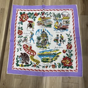 Vintage 50’s Scarf Souvenir Tijuana  Old Mexico  Bull Fighter 1950s - Picture 1 of 6
