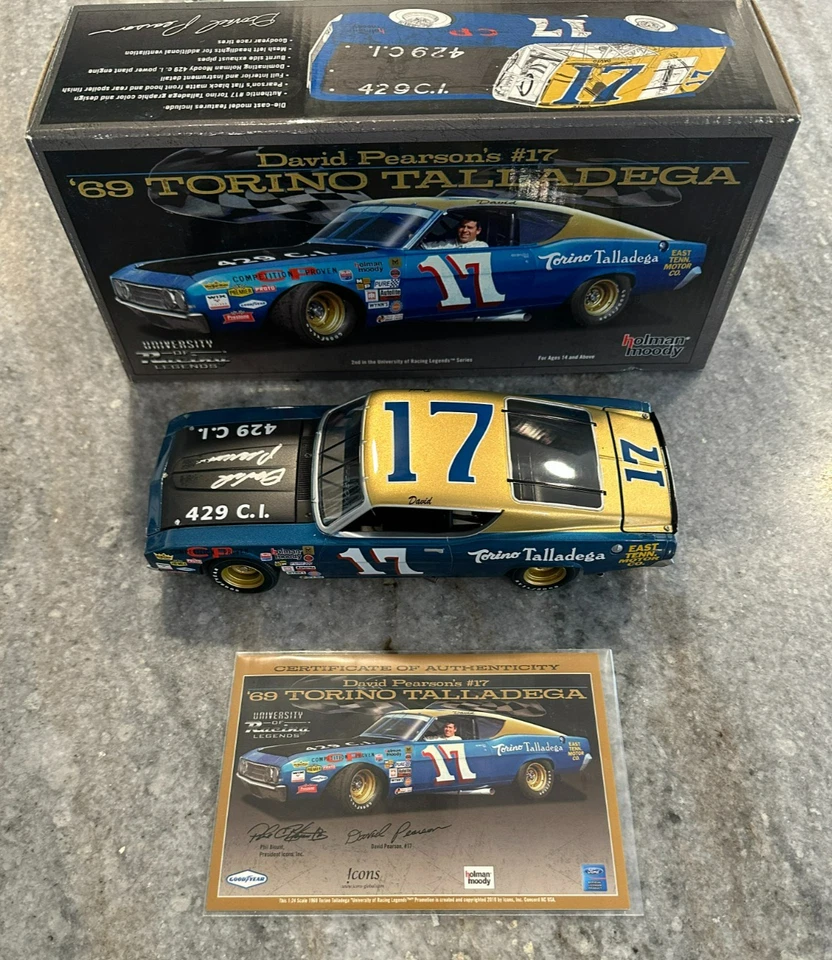 1:24 David Pearson’s ‘69 Torino Talladega Autographed Holman Moody Diecast - Image 1 of 4