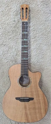 Luna High Tide Exotic Mahogany Top Nylon String Cutaway Acoustic Electric Guitar - Image 1 of 4