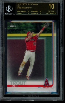 2019 Topps On Demand 3D #100 Mike Trout BGS 10 Black Label 17699530 Card - Image 1 of 2