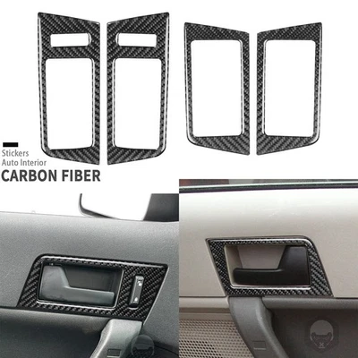 Cubierta de manija de puerta interior de fibra de carbono real 4 piezas para Ford Focus 2008-2011 Foto 1 de 4