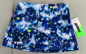 Prince Girls Tennis Skort S 8-9 Cosmic Confetti Blue Stretch Wicking NWT - Picture 1 of 10