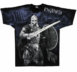 Camiseta gótica vikinga Valhalla Walhalla Odín Ragnarök Yggdrasil metal - Imagen 1 de 3