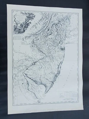 1778 Map POSTER Province of New Jersey Divided into East West ~ Black & White - Image 1 of 4