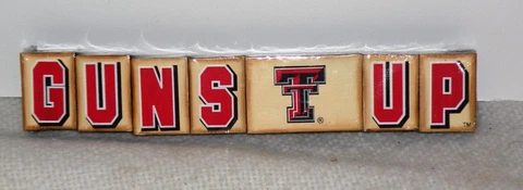 TEXAS TECH RED RAIDERS GUNS UP  WOOD BLOCKS Cover