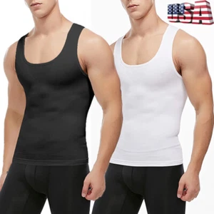 Chaleco adelgazante de compresión abdominal para hombre camiseta moldeador de cuerpo ropa de forma torso sin mangas gimnasio - Imagen 1 de 37