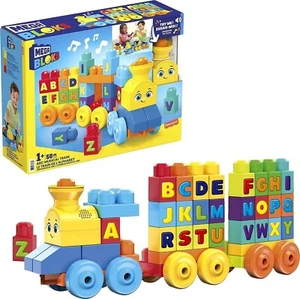 MEGA BLOKS Fisher-Price ABC Blocks Building Toy ABC Musical Train with 50 Piece - Picture 1 of 6