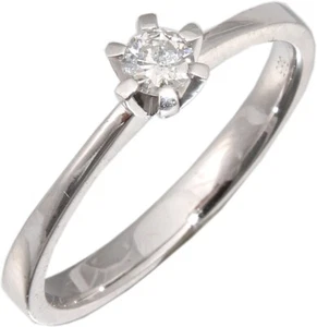 Damenring Ring Solitär Brillant 0.15 carat w/si Weißgold 585 14kt Krappenfassung - Picture 1 of 4