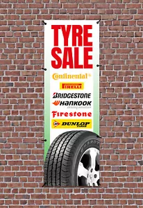 TYRE SALE PVC Printed BANNER OUTDOOR WATERPROOF SIGN Eyelets - Picture 1 of 2