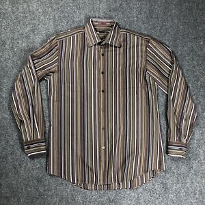 Paul Smith London Shirt Mens Size 17 Multicolor Striped Dress Long Sleeve Italy