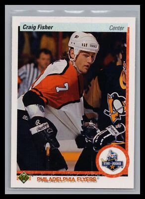 1990-91 Upper Deck Hockey #155 Craig Fisher Star Rookie RC Philadelphia Flyers - Image 1 of 2