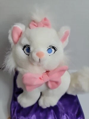 Vintage Disney Store Aristocats Marie Sitting On Purple Pillow Plush 10" Stuffed - Image 1 of 4
