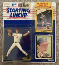1990 Starting Lineup Figure MLB Jim Abbott California Angels w/ Rookie Year card