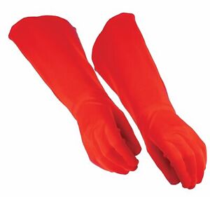 Adult Super Hero Red Gauntlets Long Gloves Men Women Cosplay Costume Accessory