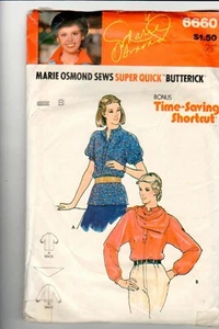 Butterick Vintage Pattern 6660 Marie Osmond se 1980's - Picture 1 of 2
