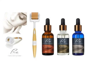 Re Eyes & Face Micro-Needle Derma Roller + Vitamin C Serum + 24K Gold Serum +... - Picture 1 of 1