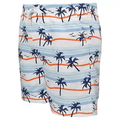 Weekender Men's Palm Breeze Island Print Swim Trunk - Image 1 of 4