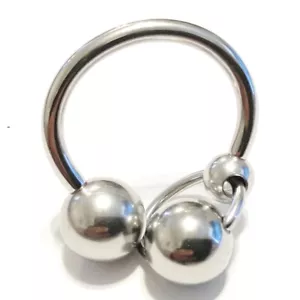 ZWEI KUGELN, DIE SICH GEGENSEITIG KLOPFEN 10 mm KUGELN Chirurgenstahl 14, 12 & 10 g 5/8" PA HS - Bild 1 von 4