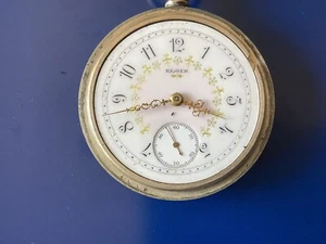 Elgin National Watch Co 18s Silver Open Face Pocket Watch MAGNIFICENT DIAL - Picture 1 of 9